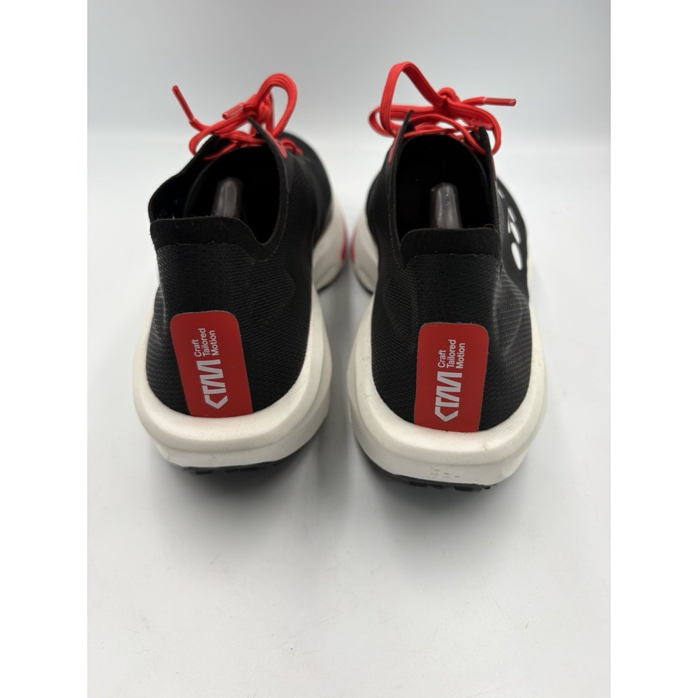 CRAFT Men's Black Red White Low Top Lace-Up Running Athletic Sneakers - Picture 2 of 9